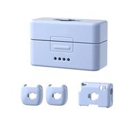 Silicone Protective Case for DJI Mic Mini, Full Set Cover for Transmitters/Receiver/Charging Case, Shockproof Non-Slip Skin with Precise Cutouts for Microphone Accessories (2 TX+1 RX Set Blue)