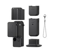 Silicone Protective Case for DJI Osmo POCKET 4, Camera Screen Lens Cover Cap with Desktop Stand Soft Skin Cover Sleeve All-Round Protection Guard Protector with Anti-Lost Lanyard (black)