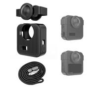 Silicone Protective Case for Gopro MAX2, Dust-Proof Anti-Scratch Anti-Drop Silicone Protective Sleeve Cover for MAX2, Come with Hand Strap and Camera Lens Cover Cap