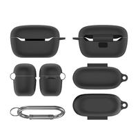 Silicone Protective Case For JBL Endurance Race 2 Headphones Shockproof Silicone Case Cover with Keychain (Black)