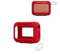 Silicone Protective Case for JBL Go 5, Soft Shockproof Full Body Protective Cover, 360° Seamless Fit Ultra Thin Easy to Clean with Precision Cutouts & Carabiner (red)