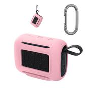 Silicone Protective Case For JBL Go5 Speaker, Soft Full Body Protective Cover Drop-proof Shock-proof Washable Protector Case With Hook For JBL GO5 Audio Accessories (Pink)