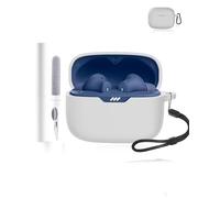 Silicone Protective Case for JBL Wave Beam 2 Earbuds - Durable and Eco-Friendly Bluetooth Earphone Cover with Precise Holes - Shock-proof, Comfortable Touch - White