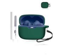Silicone Protective Case for JBL Wave Beam 2 Earbuds - Durable and Eco-Friendly Bluetooth Earphone Cover with Precise Holes - Shock-proof, Comfortable Touch - Dark Green