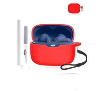 Silicone Protective Case for JBL Wave Beam 2 Earbuds - Durable and Eco-Friendly Bluetooth Earphone Cover with Precise Holes - Shock-proof, Comfortable Touch - Red