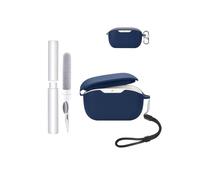 Silicone Protective Case for JBL Wave Buds 2 Earbuds - Durable and Eco-Friendly Bluetooth Earphone Cover with Precise Holes - Shock-proof, Comfortable Touch - Dark Blue