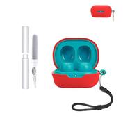 Silicone Protective Case for JLab JBuds Mini Earbuds - Durable and Eco-Friendly Bluetooth Earphone Cover with Precise Holes and Charging Compatibility - Shock-proof, Comfortable Touch,Red