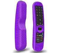 Silicone Protective Case for LG AN-MR21GA MR21GC MR22GN MR22GA MR23GN Magic Remote Control with NFC Cover Case Non-Slip Silicone Case for LG Smart TV Original Voice Remote Control (Purple)