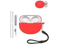 Silicone Protective Case for OnePlus Nord Buds 3 Pro Earbuds - Durable and Eco-Friendly Bluetooth Earphone Cover with Precise Holes and Charging Compatibility - Shock-proof, Comfortable Touch,Red