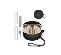 silicone protective case for QCY Melobuds Pro earbuds,toergy Eco-friendly bluetooth earbud case with precise hole positioning - shock-proof & scratch resistant, comfortable touch,black