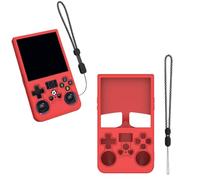 Silicone Protective Case for R36 MAX Retro Handheld Game Console, Soft Skin Cover Sleeve with Lanyard Dust-Proof Shockproof All-Round Protector (Red)