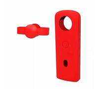 Silicone Protective Case For Ricoh Theta SC2, Portable Shockproof Cover Skin with Lens Cover, Accurate Hole Position, Durable Scratch-Proof Protection Sleeve (Red)