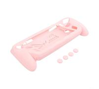 Silicone Protective Case for ROG X with Thumb Grips, Shockproof Anti-Scratch Soft Skin Cover, Textured Grip Shell Bumper in Black White Pink(Pink)