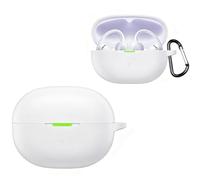 Silicone Protective Case for SHOKZ OpenDots Air, Earbuds Cover Sleeve Soft Skin Case with Carabiner Drop-Proof and Dust-Proof Headphone Protection Accessories (white)