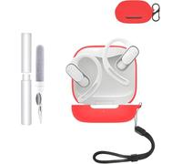 Silicone Protective Case for SHOKZ OPENFIT AIR Open Earbuds - Durable and Eco-Friendly Bluetooth Earphone Cover with Precise Holes and Charging Compatibility - Shock-proof, Comfortable Touch,Red