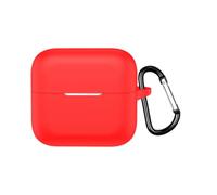 Silicone Protective Case for Soundcore AeroClip 2, Soft Skin Cover Earbuds Sleeve with Carabiner All-Round Protection for AeroClip 2 Drop-Proof and Dust-Proof Accessories, Red