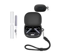Silicone Protective Case for Soundcore Liberty 4 Pro Earbuds - Durable and Eco-Friendly Bluetooth Earphone Cover with Precise Holes - Shock-proof, Comfortable Touch - Black