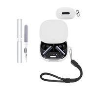 Silicone Protective Case for Soundcore Liberty 4 Pro Earbuds - Durable and Eco-Friendly Bluetooth Earphone Cover with Precise Holes - Shock-proof, Comfortable Touch - White