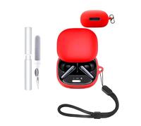 Silicone Protective Case for Soundcore Liberty 4 Pro Earbuds - Durable and Eco-Friendly Bluetooth Earphone Cover with Precise Holes - Shock-proof, Comfortable Touch - Red