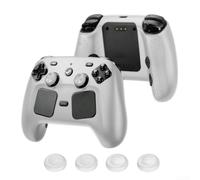 Silicone Protective Case For Steam Controller 2 With Enhanced Grip Texture And Dust Proof Shield In Black Color Plus Four Joystick Included For Gaming Accessories(Transparent)
