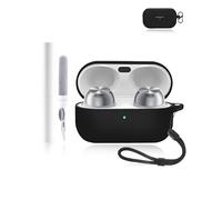 Silicone Protective Case for Technics EAH-AZ100 / EAH-AZ100E-S/EAH-AZ100E-K Earbuds - Durable and Eco-Friendly Bluetooth Earphone Cover with Precise Holes - Black