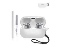 Silicone Protective Case for Technics EAH-AZ100 Earbuds - Durable and Eco-Friendly Bluetooth Earphone Cover with Precise Holes - White