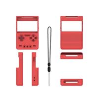 Silicone Protective Case for Trimui Brick Handheld Game Console, Simple Solid Color Storage Dust Case with Lanyard, Anti-Scratch Protective Cover for Trimui Brick (Red)