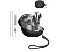 Silicone Protective Case for xiaomi Buds 5 Pro Earbuds - Durable and Eco-Friendly Bluetooth Earphone Cover with Precise Holes - Shock-proof, Comfortable Touch,Black
