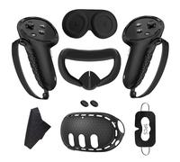 Silicone Protective Case Set for Meta Quest 3,Meta Quest 3 Accessories 7Pcs Set,VR Protective Case Kit,Controller Grip Cover,VR Shell Cover,Meta Quest 3 Face Cover,Protective Lens Cover,Joystick Caps