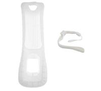 Silicone Protective Case with Wrist Strap Compatible for Wii Remote Controller (White)