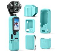 Silicone Protective Cover Case For DJI POCKET 4 Pro，Teal | Camera Full Body Scratch-Resistant Sleeve Skin,with Osmo FrameTap Remote Control Cover