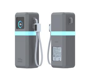 Silicone Protective Cover for UGREEN Nexode Pro 25000mAh 200W PB728 Power Bank Full Coverage Heavy-Duty Armor Protection Skin with Carabiner Hole (Gray)