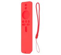Silicone Protective Cover for Xiaomi TV Stick 4K Anti Slip Remote Control Case with Lanyard (Red Set)