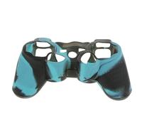 Silicone Protective Skin Case Cover for PS2 PS3 Controller - Black-Blue