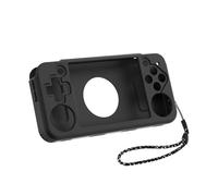Silicone Protective Sleeve Skin Shockproof Protector Cover Anti-Scratch Protective Cover with Lanyard for RG35XX H Retro Handheld Game Console (Black)