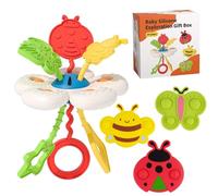 Silicone Pull String Activity Toy - Montessori Fine Motor Skill Toy for Toddlers, Montessori Toys Sensory Toys for 2 Year Old, Travel and Holiday Essentials, Airplane and Car Busy Play for Babies