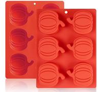 Silicone Pumpkin Molds, 2 Pack Pumpkin Ice Cube Trays for Halloween Thanksgiving