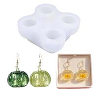 Silicone Pumpkin Resin Molds 4-Cavity DIY Epoxy Earring Making Mould | Resin Craft Casting Molds for Beginners Art Teachers Hobbyists Craft Lovers Home Apartment Office Events Workshop Studio