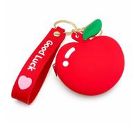 Silicone Purse Keychain, Tomato-Leather Cord | Metal, For Children, Portable Design, Cable Tie Included, Summer Accessory, PU Materials, Cute Design