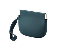 Silicone Purse, Squeeze Wallet - Silicone Earbuds Case with Cable | 10 x 8 cm/3.94 x 3.15 inches, Lipstick Cosmetic Accessories , Small Purse for , Headphones, Keys, dark green, see
