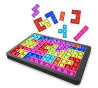 Silicone Push Pop Bubble Toy, Sensory Toys for Autism, Board Game Pop Game, Educational Learning Puzzle Intelligence Fidget Toys, Bubble Popper Stress Relief Toy Games for Boys and Girls