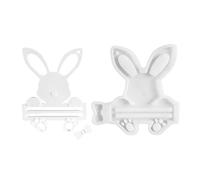 Silicone Rabbit Mould - Reusable Decoration in Cement Plaster Resin - Empty Coin Purse Pendant Moulds for Easter Party Birthday Home Decoration