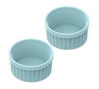 Silicone Ramekins 8 oz Oven Safe, 2Pcs Creme Brulee Ramekins Oven Safe, 4 inch Silicone Custard Cups, Small Baking Bowls For Baking Souffle, Pudding
