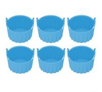 Silicone Ramekins for Air Fryer 6 Pcs for Muffins, Egg Cups, and Mini Desserts (Blue)