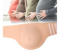 Silicone Realistic Artificial Fake Belly,Real Feel Soft Silicone Fake Pregnancy Belly 5-6 Months/8-10 Months,Suit Costume for Christmas Party,Cosplay Party,Photography Prop,8-10monthstwins-Natural