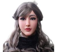 Silicone Realistic Head Mask Beautiful Woman Face Head Lifelike Handmade for Crossdresser Cosplayer