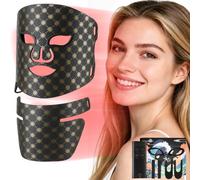 Silicone Red Light Therapy Mask with Neck Device, 850nm NIR LED Face Mask