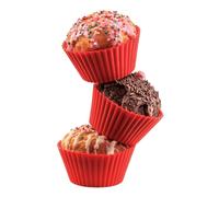 Silicone Red Muffin Cups Ø 68 H 32 Mm 6Pcs SILIKOMART - Baked Goods