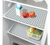 Silicone Refrigerator Liners for Shelves - Non-Slip Washable Fridge Mats for Kitchen Drawers Cabinets 44.5 X 29.5 Cm Clear/Black/Grey/Beige (1-Pack)(Grey)