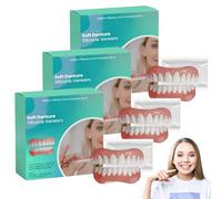 Silicone Reline Denture Set, Ezysmile Silicone Veneers, Upper and Lower Veneer, Soft and Comfortable Dentures for Women and Men, Regain Your Confident Smile (3PCS)